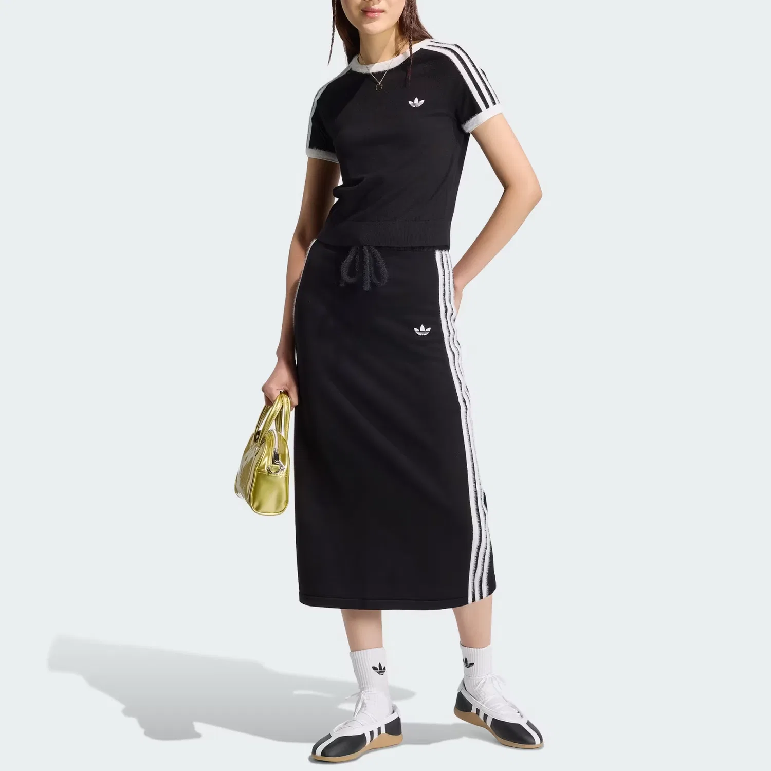 Женская юбка миди повседневная черная Adidas Originals, Black — фото 3