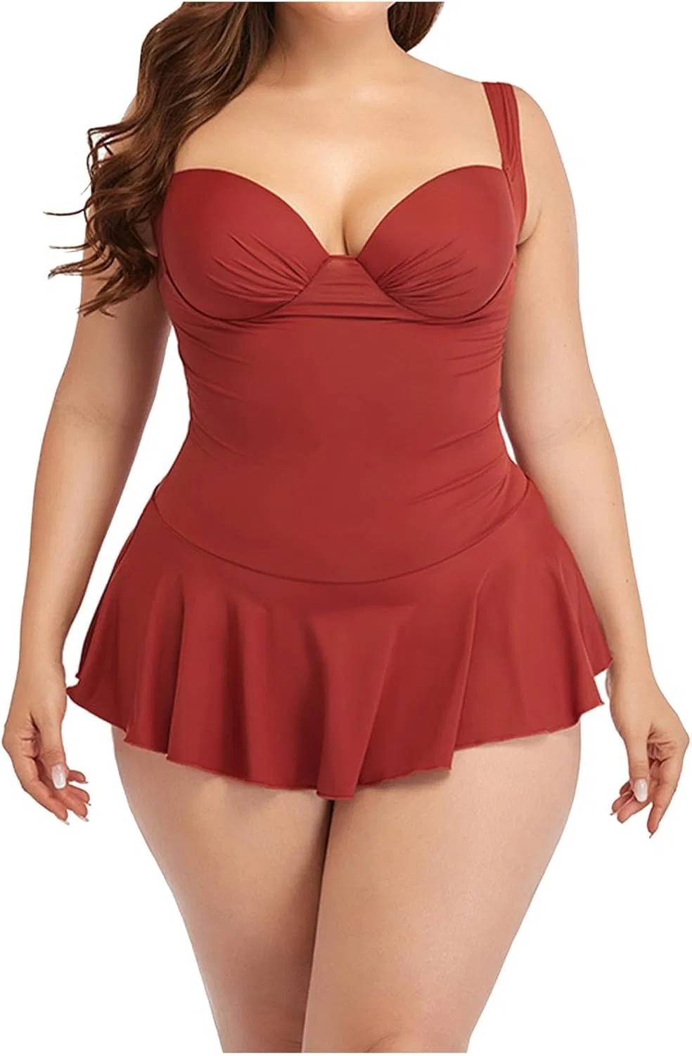 Купальник слитный с волнистыми краями Generic, Red