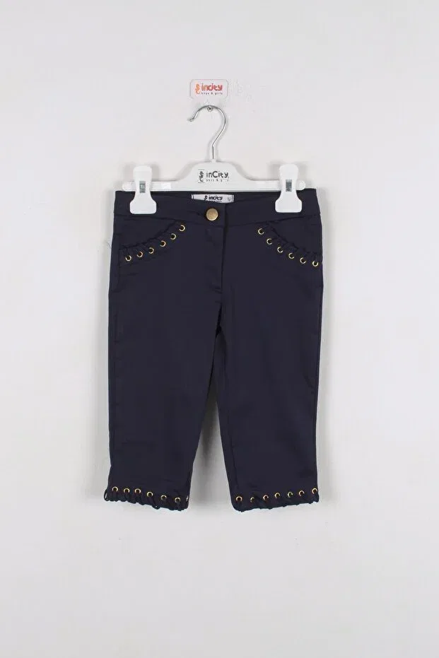 Детские шорты для девочек капри с принтом Incity, Navy Blue