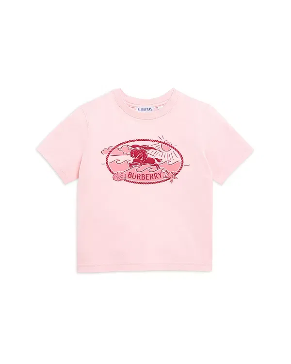 Детская футболка с принтом Cedar Wave Tee Burberry, Mallow Pink