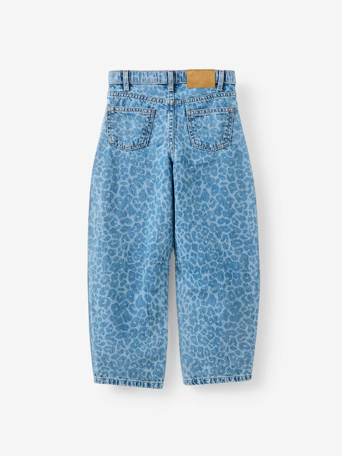 Джинсы прямого кроя Leopard Barrel Leg Cotton On, Синий - Леопард — фото 2