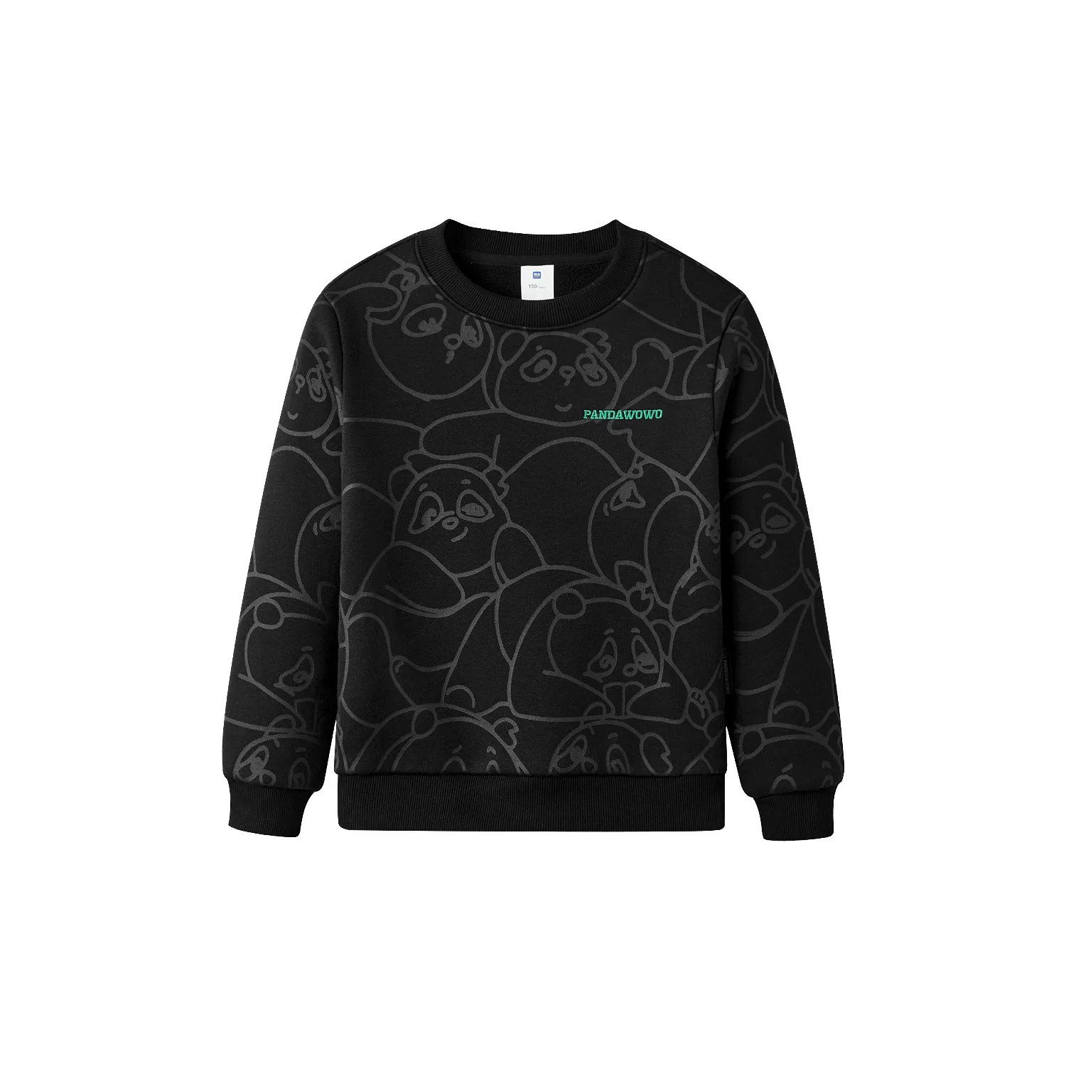 Детский свитшот с флисовой подкладкой с принтом HLA, Black Pattern 15