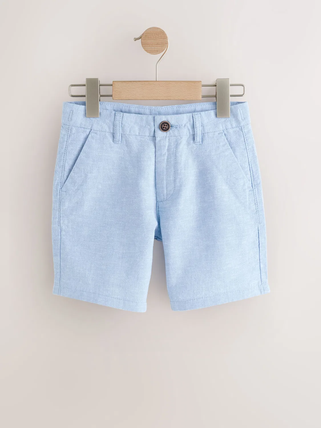 Шорты чинос, льняная смесовая ткань, Regular Fit Next, Blue Linen Blend — фото 4