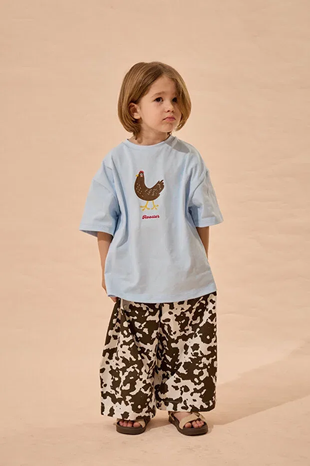 Детская футболка с принтом Roaster print Fahhar Kids, Blue — фото 2
