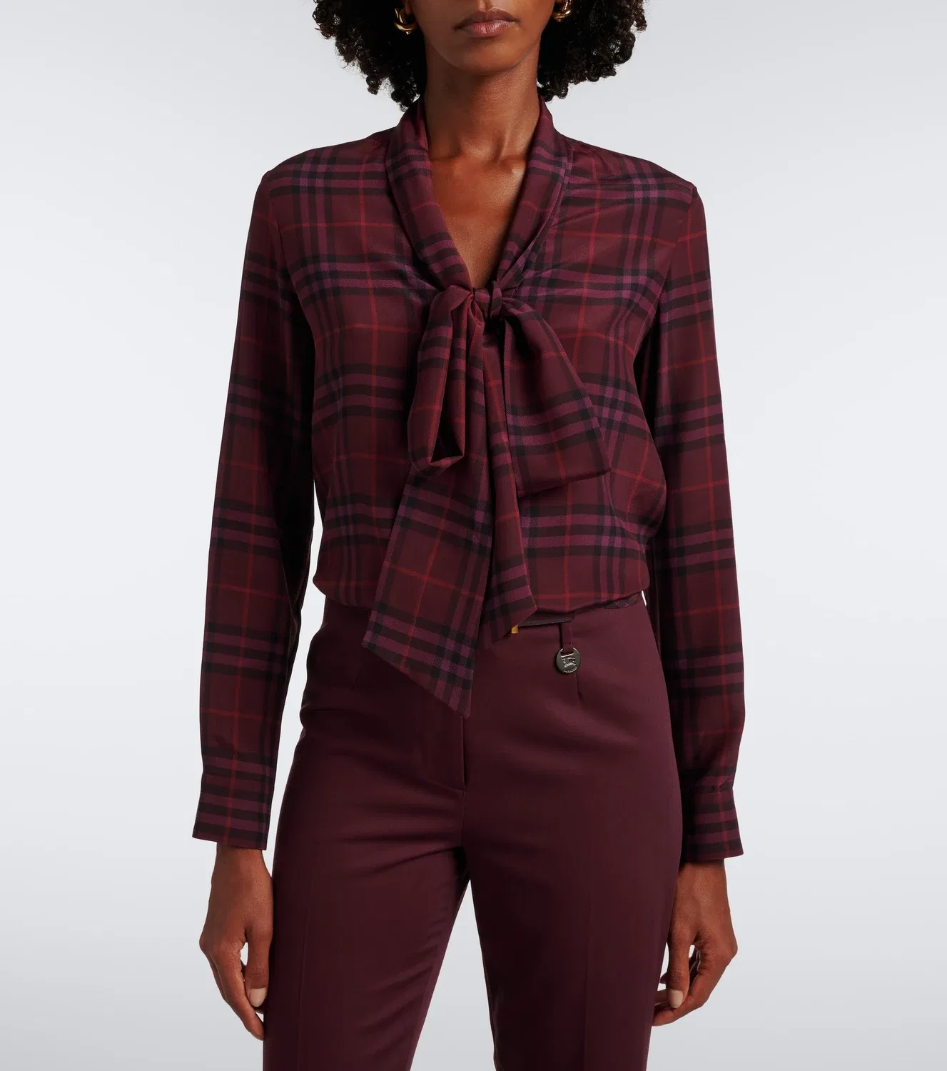 Блузка из шелка с принтом Rhiannon Burberry, фиолетовый — фото 2
