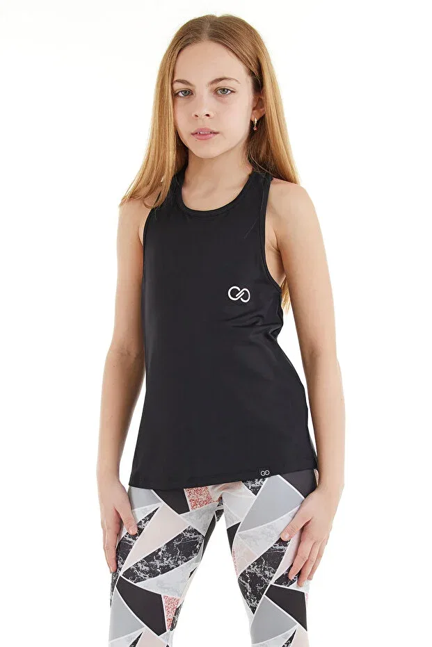 Детская майка для девочек с принтом Gym tank athlete Colorinas, Black