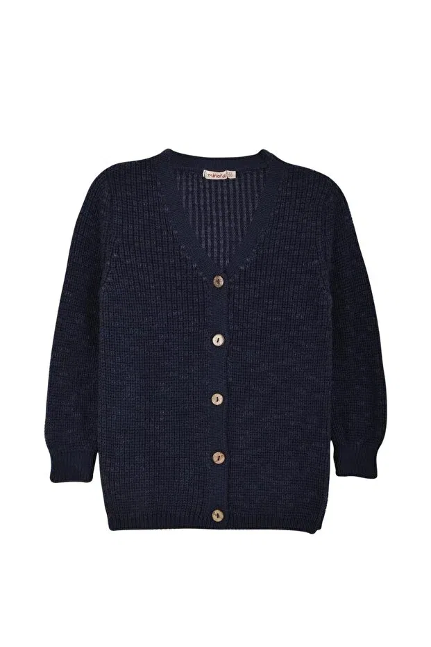 Детский кардиган для девочек вязаный Minora, Navy Blue — фото 2