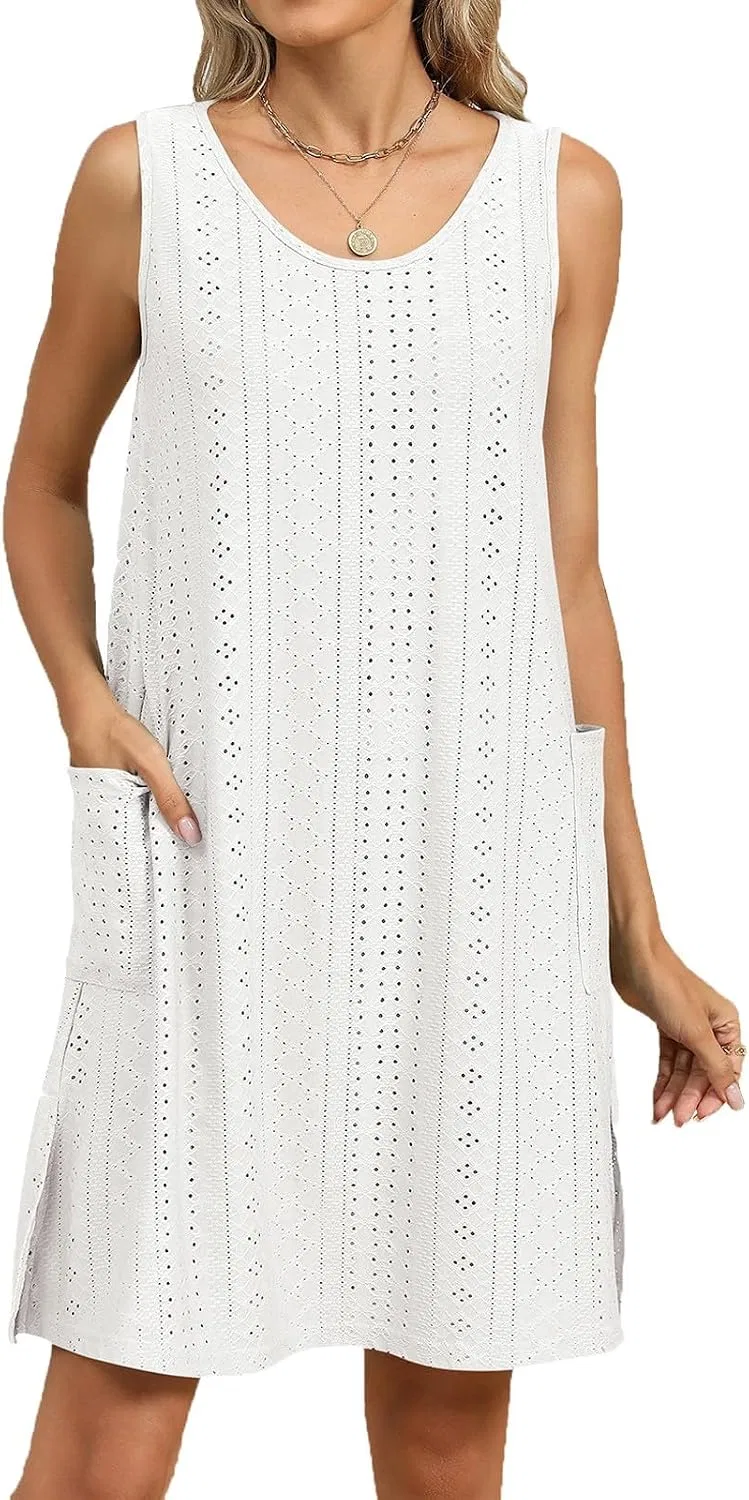 Женское платье-туника с вырезами Eyelet, White