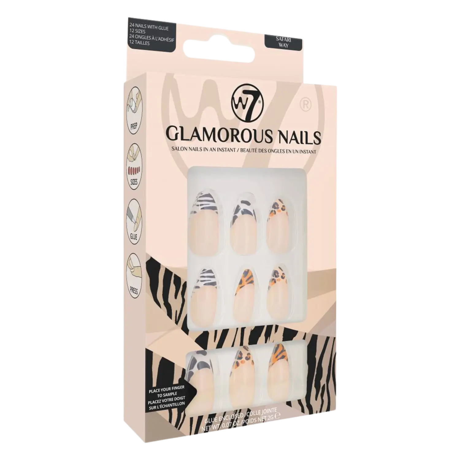 

W7 Glamorous Nails накладные ногти Safari Way, 24 шт/уп.