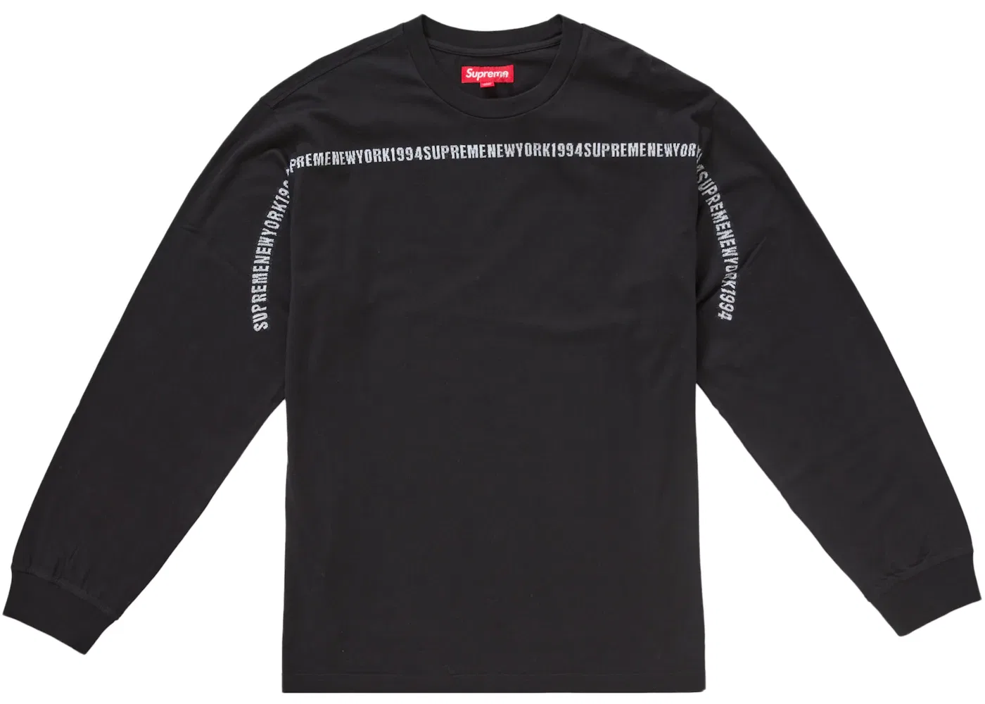 Мужская футболка с длинным рукавом с принтом Supreme, Black