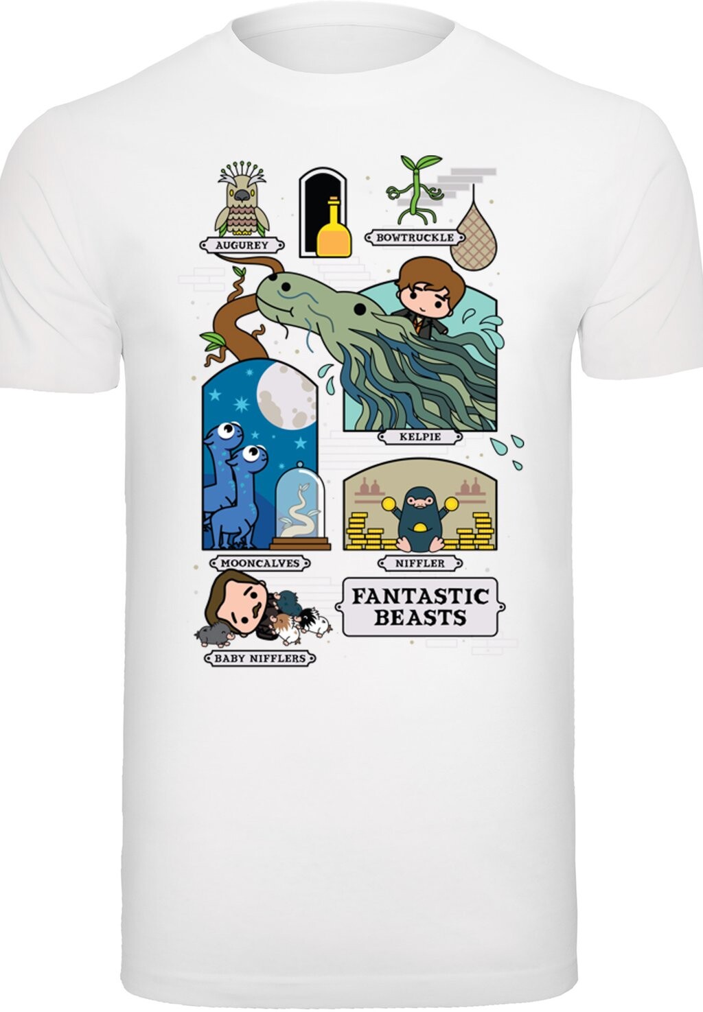 

Футболка с принтом PHANTASTISCHE TIERWESEN CHIBI NEWT F4NT4STIC, белый
