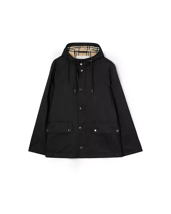 Мужская куртка-ветровка с капюшоном Nylon Pembrey Hooded Jacket Burberry, черный — фото 2