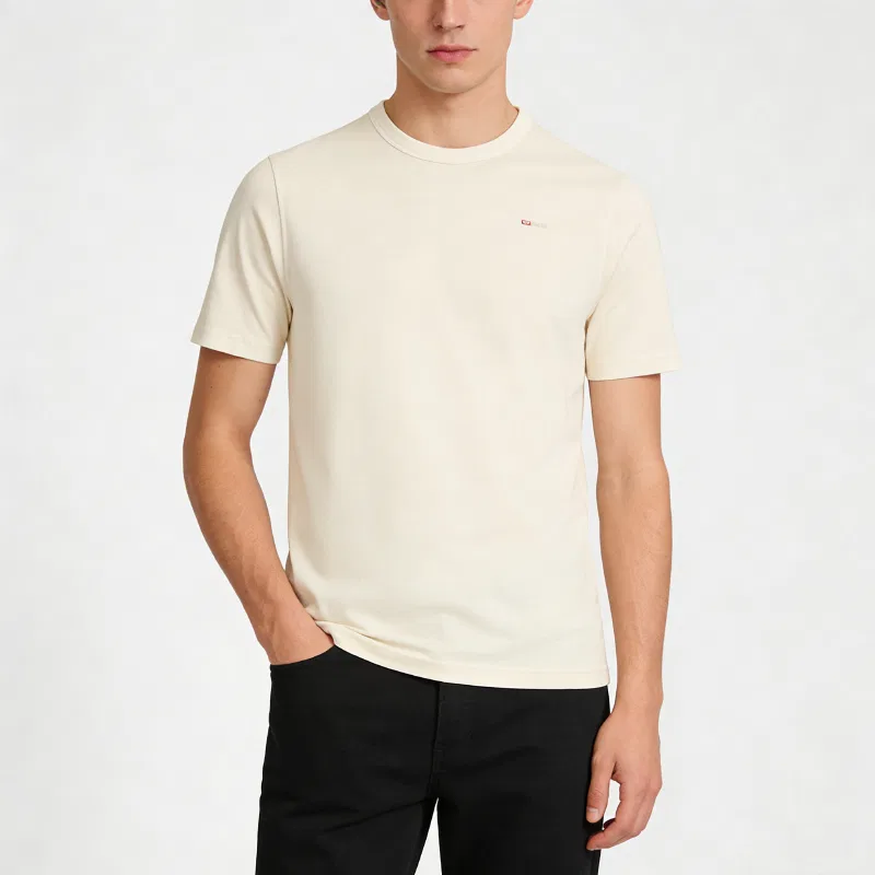 Футболка с круглым вырезом, мужская, DIESEL, Beige — фото 4