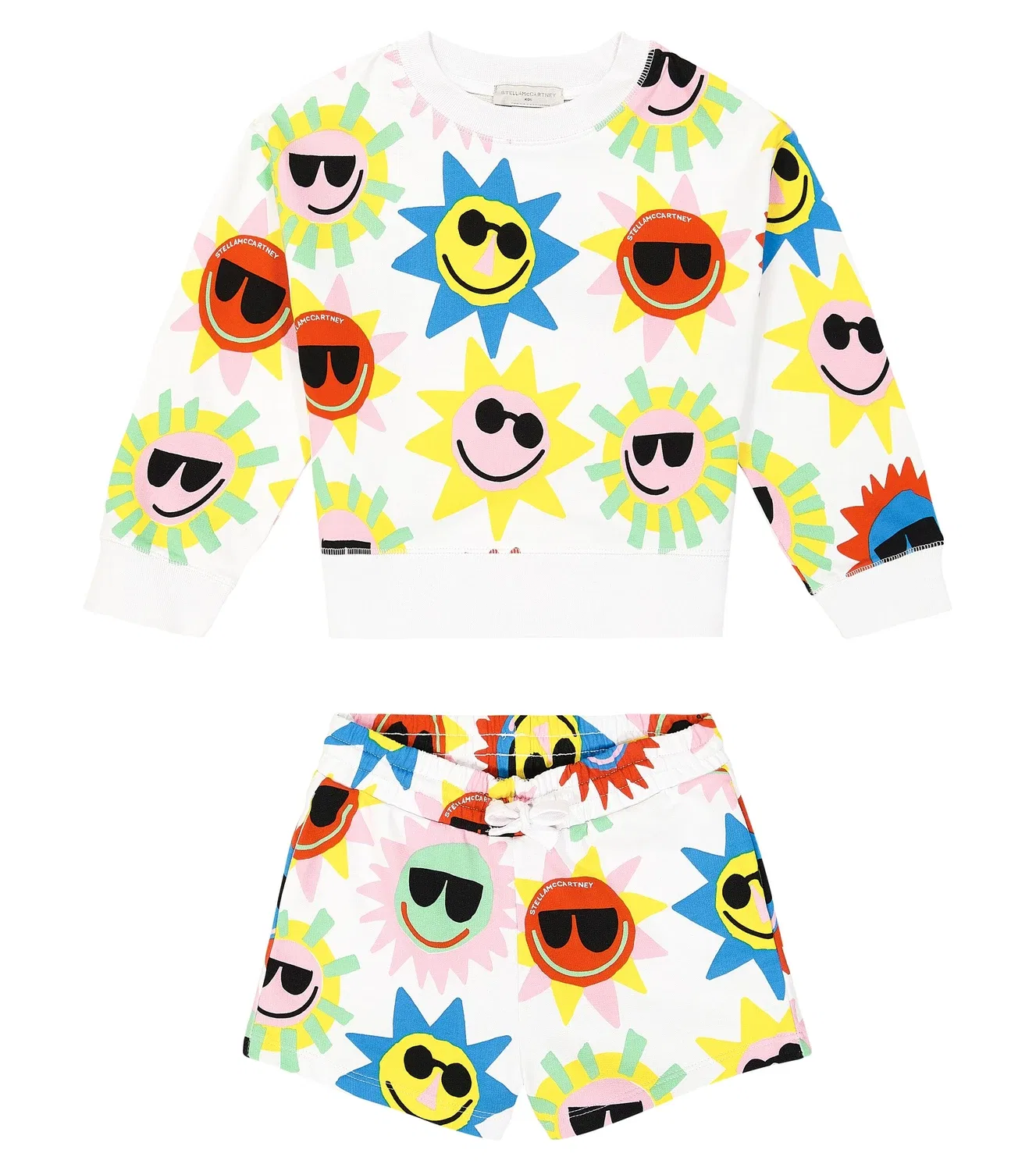 Комплект из свитшота и шорт с принтом Stella Mccartney Kids, белый