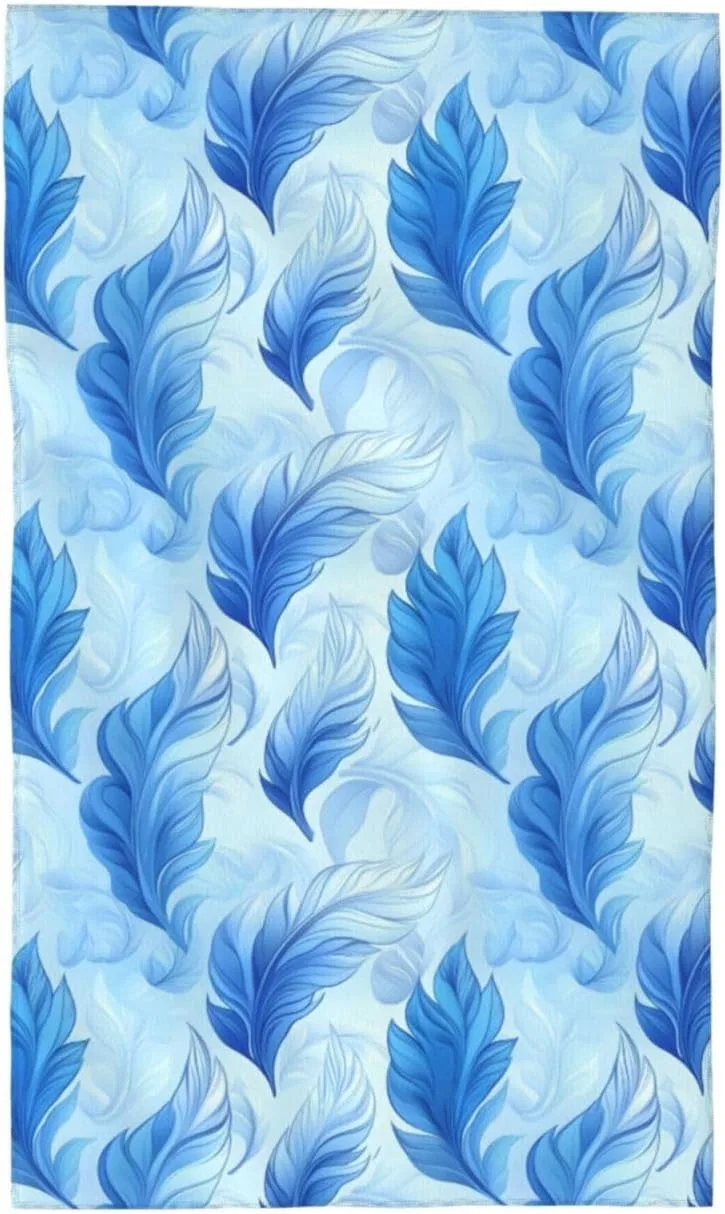 Махровое полотенце для лица, GVYGVY, 69x40 см, Синее Перо