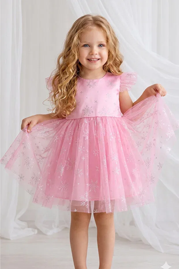 Детское платье для девочек с коротким рукавом Alyra, Pink