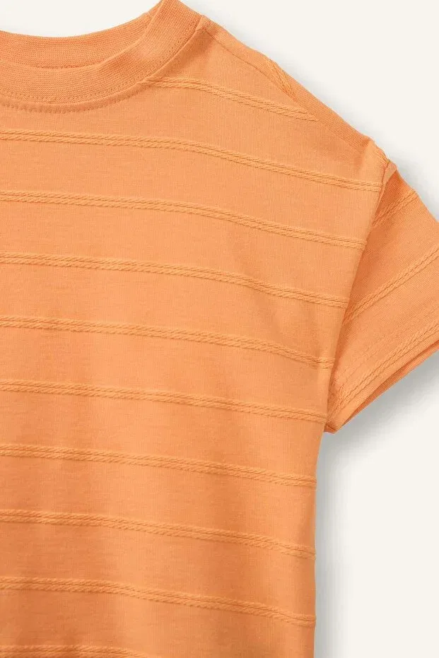 Детская футболка для мальчиков хлопковая с коротким рукавом Defacto, Orange-Og81 — фото 2