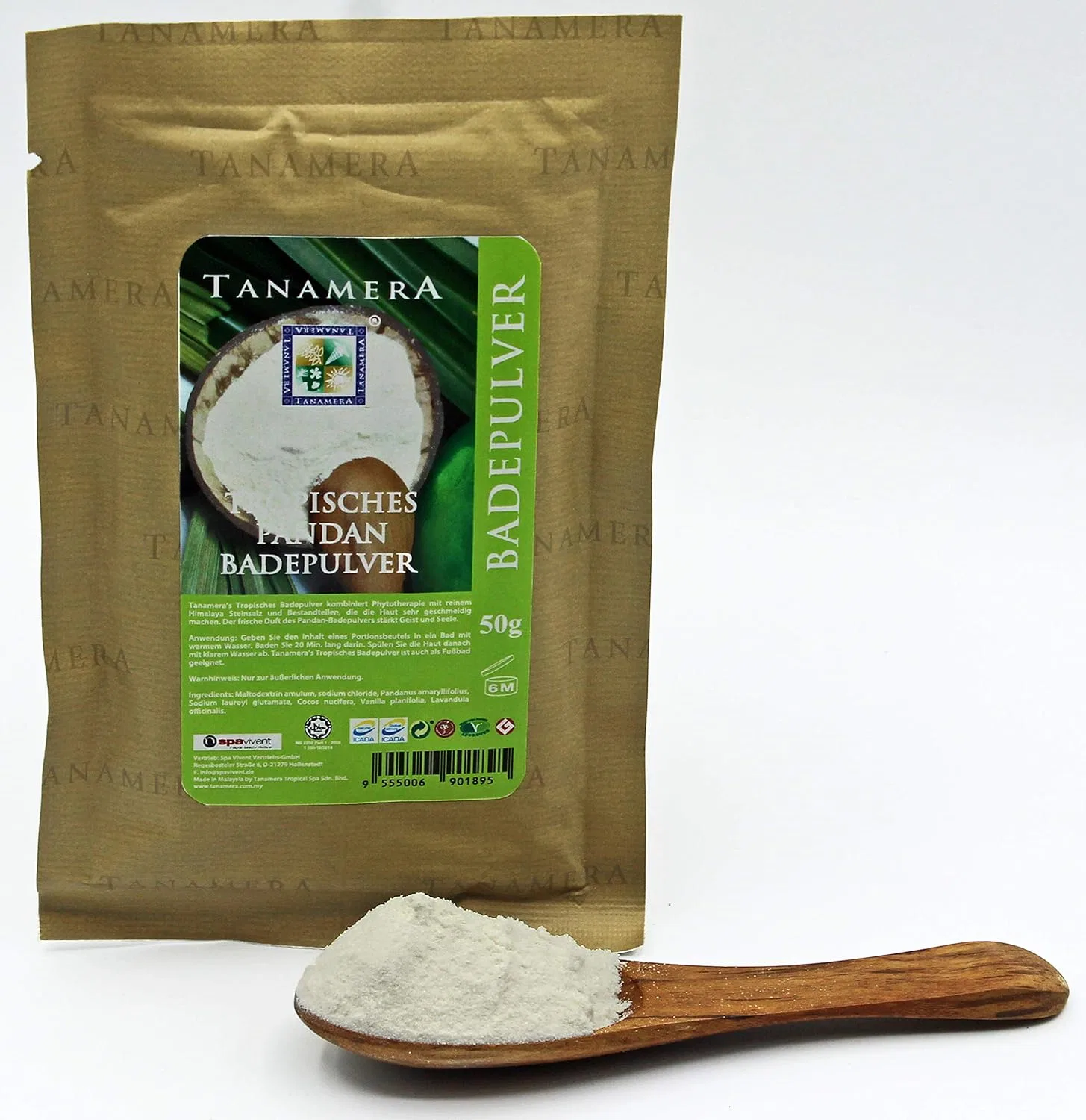 Пудра для ванн Tropical Pandan Bath Powder Tanamera, 50 г