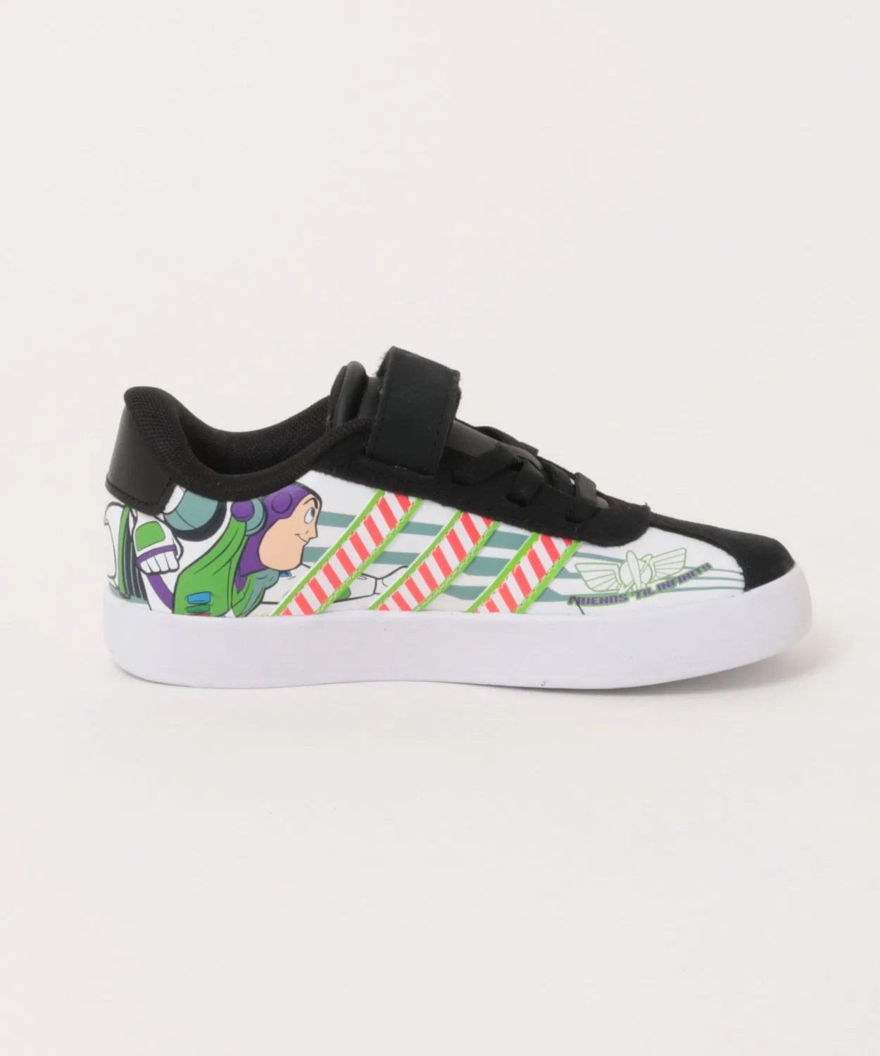 Детские кроссовки с принтом Toy Story Adidas VL COURT TOY STORY EL C, Black × Yellow — фото 4