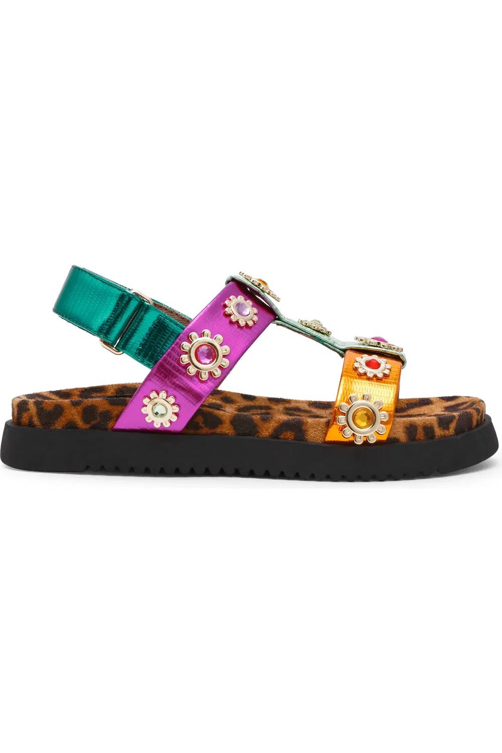 Детские сандалии на липучке с блестками Madox Betsey Johnson, Metallic Multi — фото 3