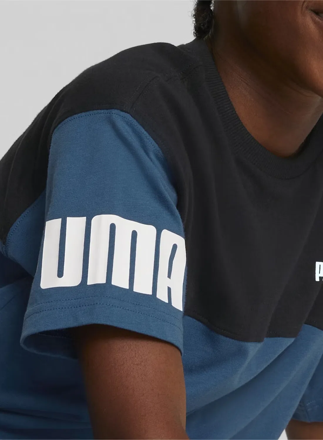 Футболка с контрастными вставками Power Puma, синий — фото 4