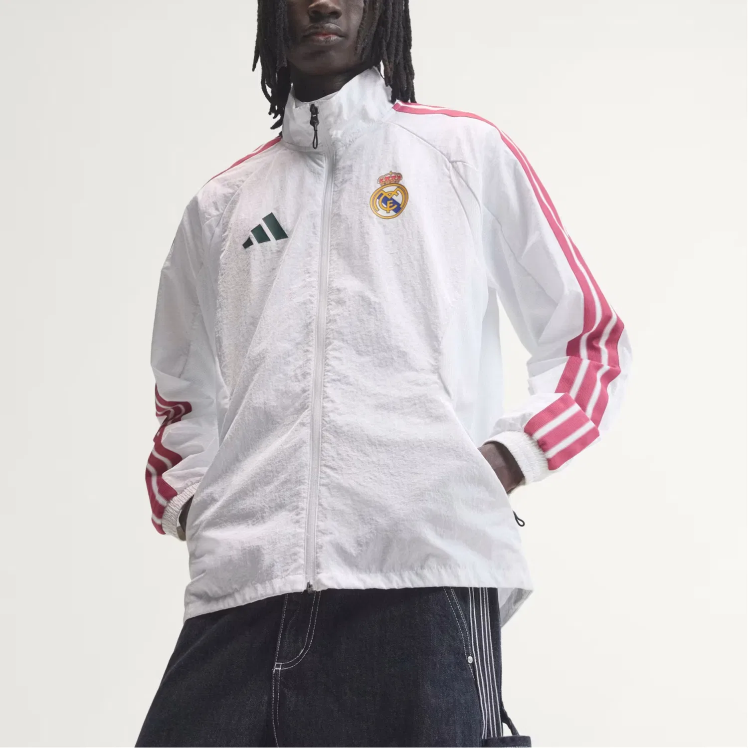 Мужская куртка прямого кроя со стойкой White Adidas, White — фото 3