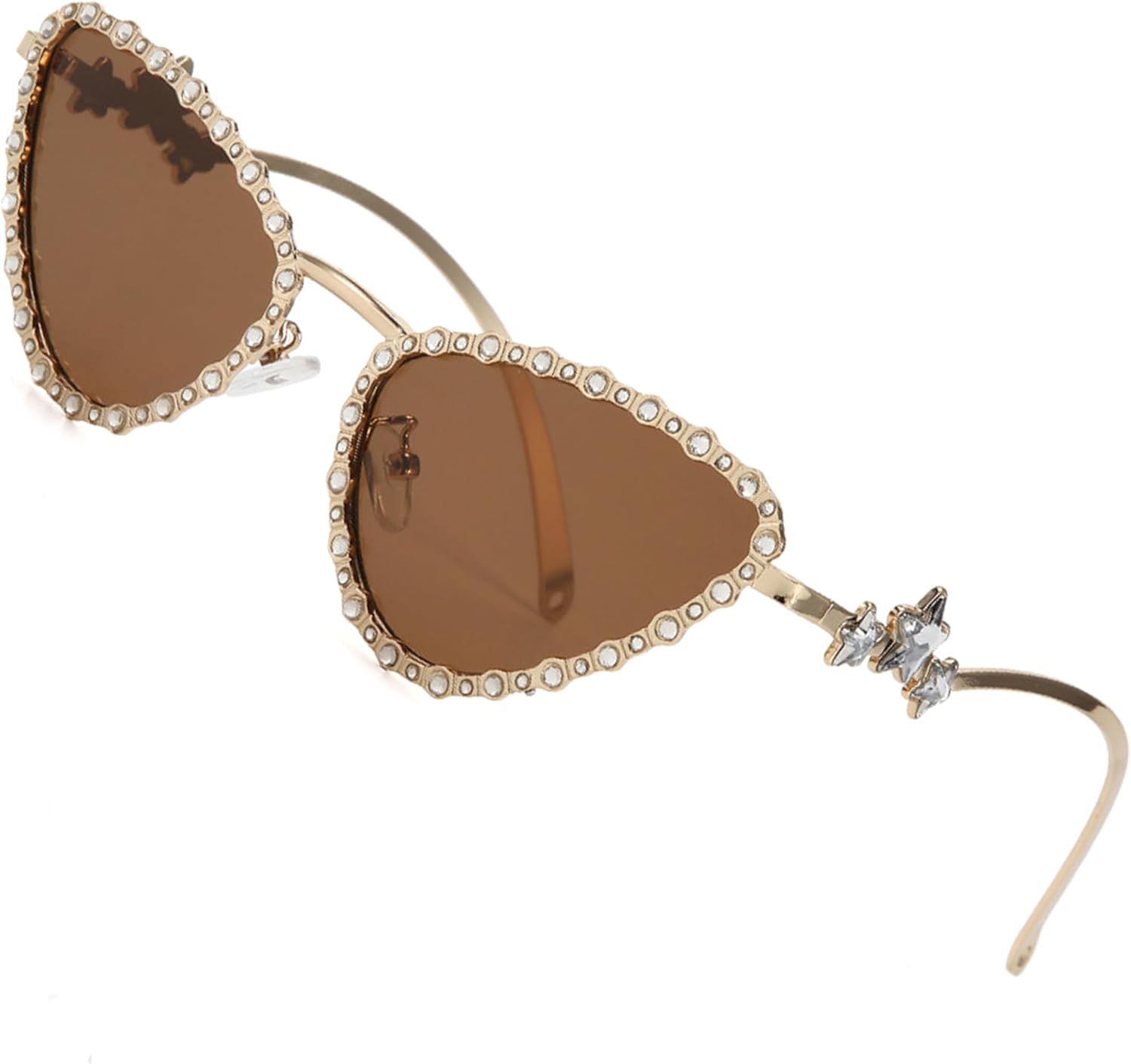 

Женские модные солнцезащитные очки Bullabulling с кошачьими глазами и бриллиантами, украшенные стразами, роскошные, для вечеринок, с металлическим звёздным рисунком и защитой от УФ-излучения UV400, C6