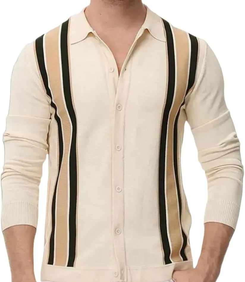 

Мужской кардиган с воротником и длинными рукавами SUGEBETA