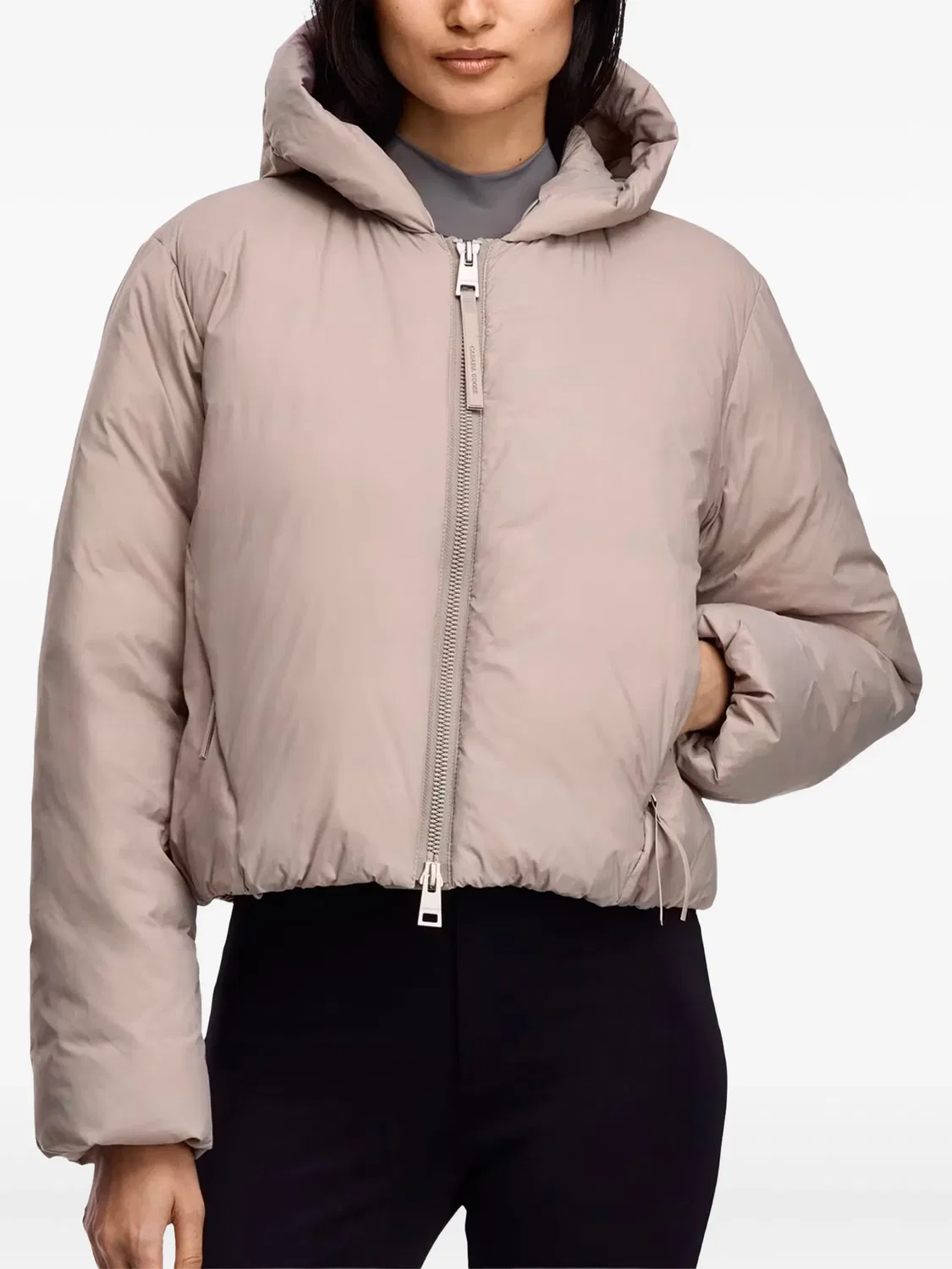 Куртка-пуховик с капюшоном светло-бежевого цвета Canada Goose, светло-бежевый — фото 4