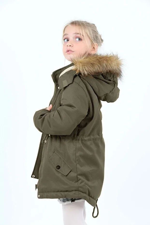 Детское пальто для девочек с длинным рукавом Jannock, Dark Green