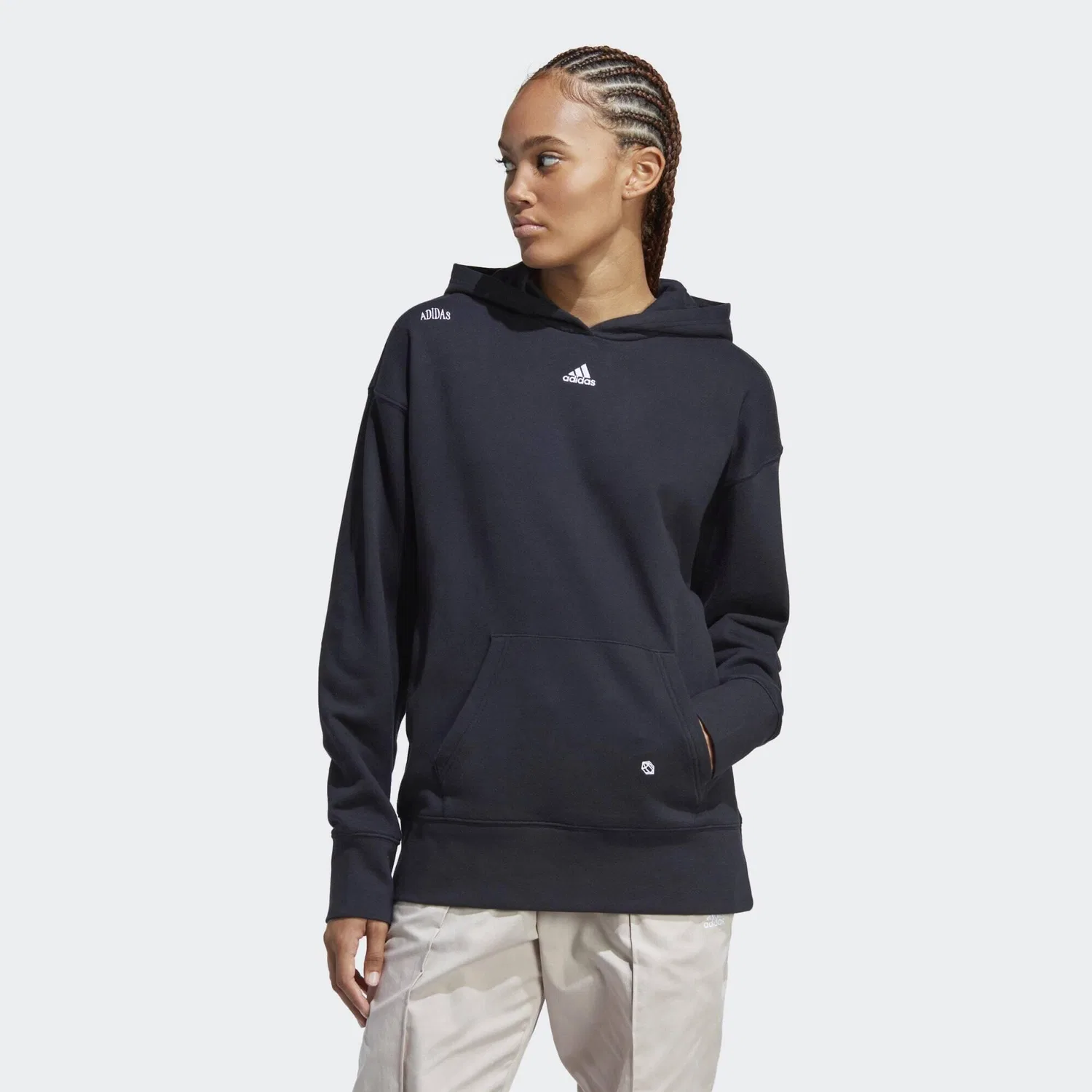 Мужское худи свободного кроя Relaxed Healing Crystals-Inspired Graphics Adidas, Schwarz Weiß