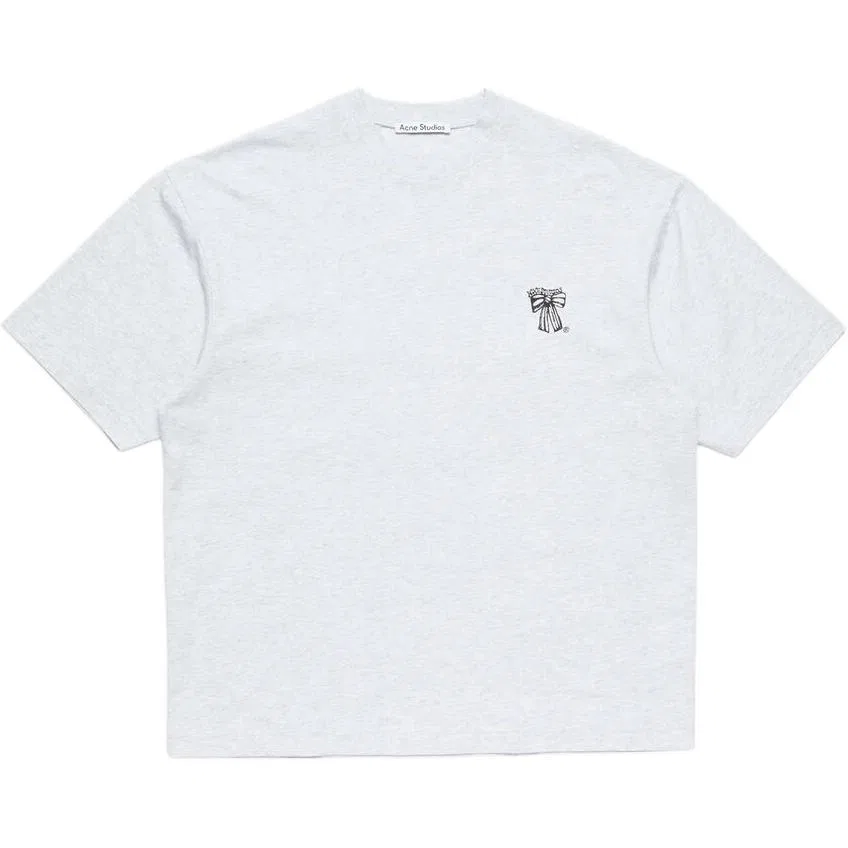 Футболка с принтом Acne Studios, Light Gray