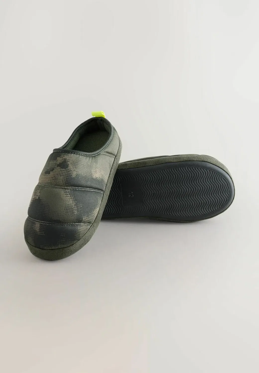 Универсальный крой - теплые мюли на подкладке - домашние тапочки Next, Khaki Camo — фото 4