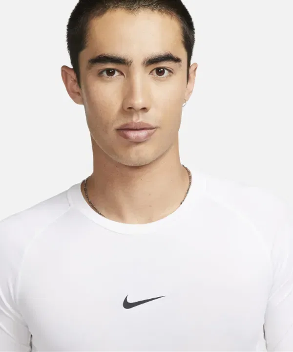Футболка длинный рукав Dry Fit, Nike, белый-черный — фото 3