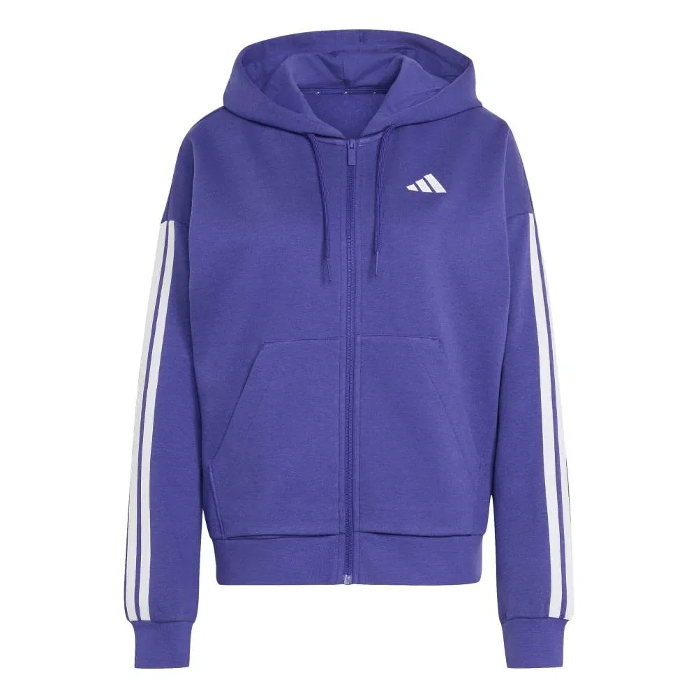 Худи на молнии Adidas Essentials 3 Stripes Fleece, фиолетовый — фото 3