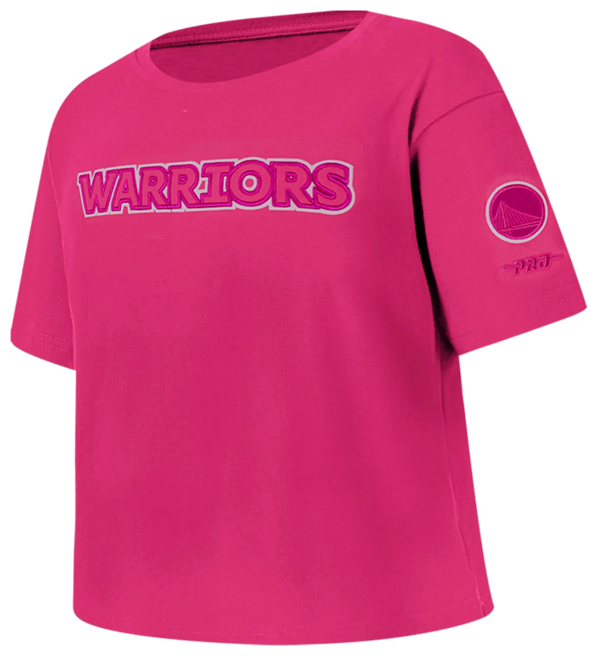 Футболка для девочек Golden State Warriors Triple Pink Boxy Tee Pro Standard, цвет Beetroot Purple — фото 3
