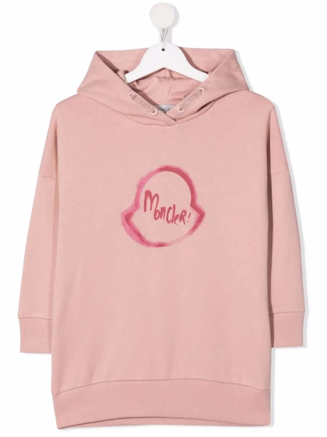 Худи-платье с логотипом Moncler, розовый