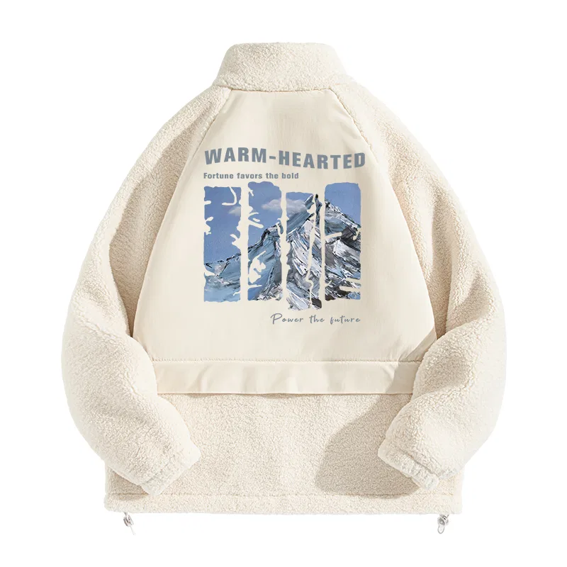 Детская куртка из вельвета с начесом Frozen Mountain Back Logo MINISO, Ecru