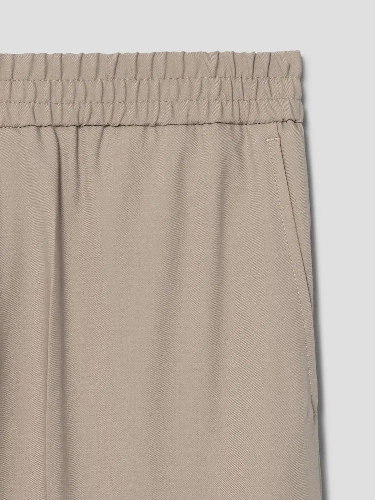Брюки прямого кроя с эластичным поясом AMI PARIS, Beige Taupe — фото 4