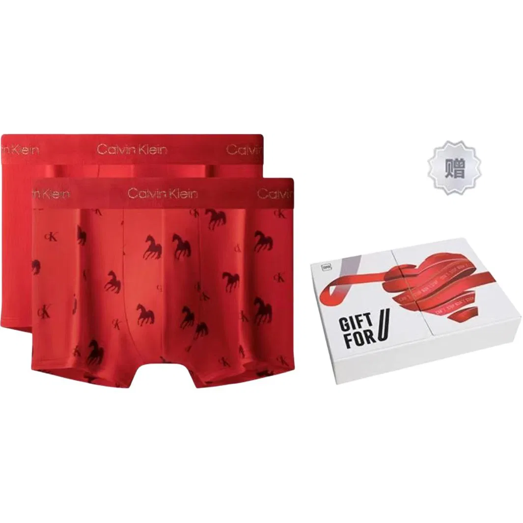 Мужские боксеры с принтом Calvin Klein, Carmine/Li Ji Red