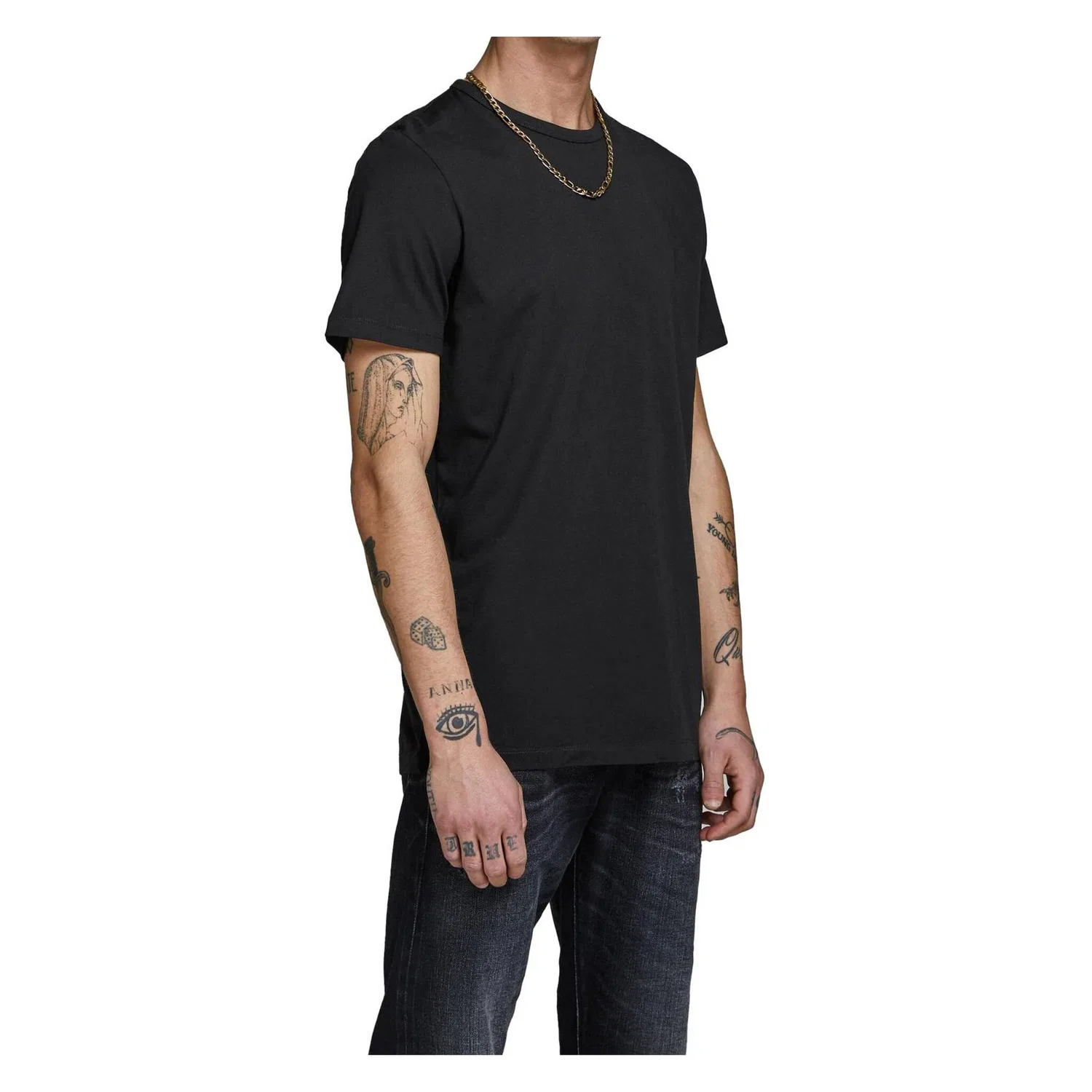 Детские хлопковые футболки с круглым вырезом Jack & Jones, Black — фото 2