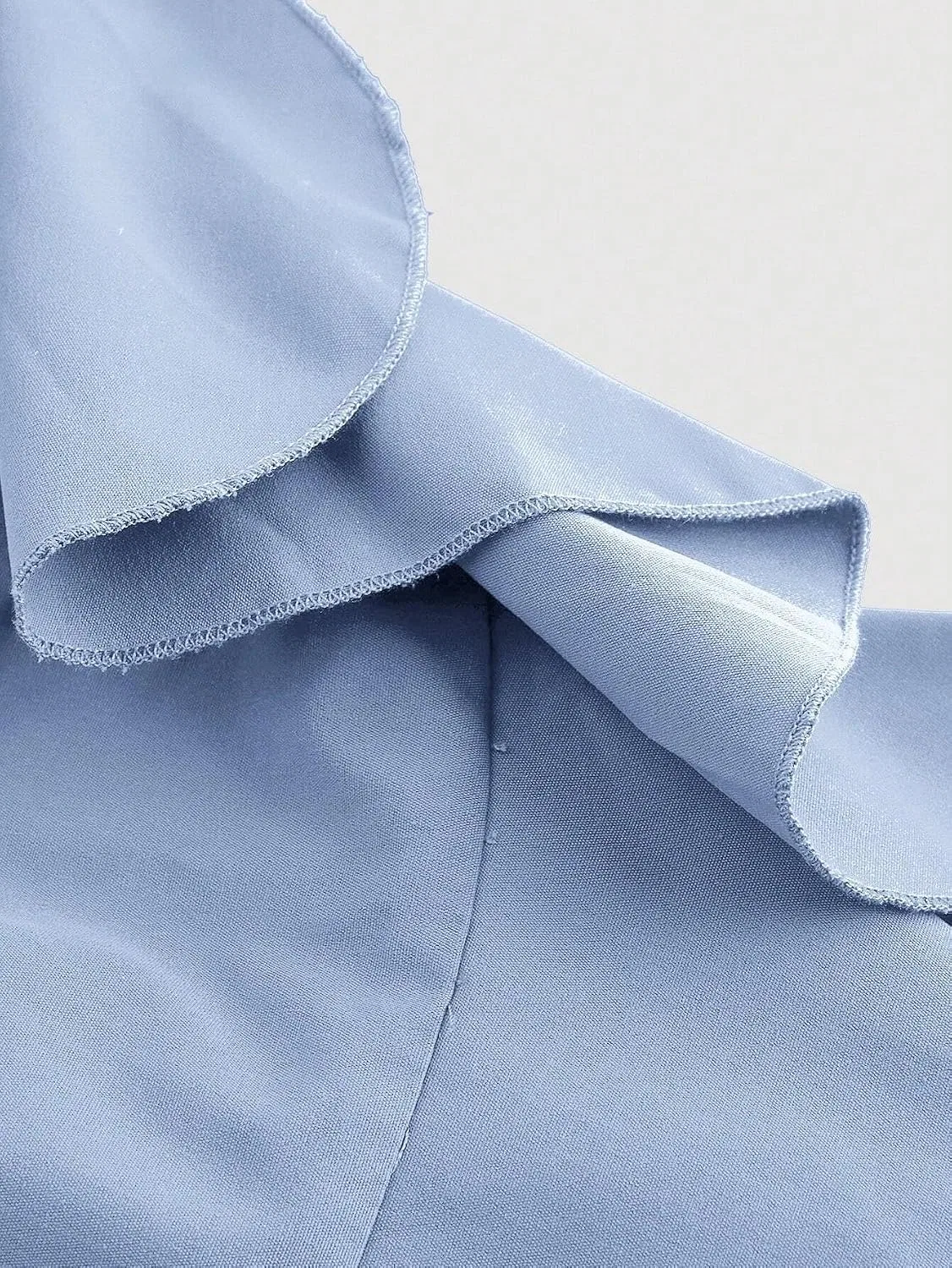 Женское повседневное платье с асимметричным вырезом, Blue — фото 2