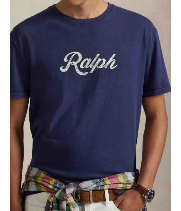 Мужская футболка хлопковая с коротким рукавом Polo Ralph Lauren, Blu Marino — фото 4