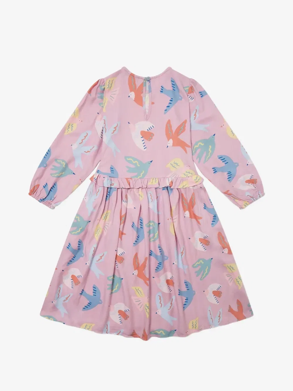 Платье с оборками и принтом голубя Stella McCartney Kids, розовый — фото 2