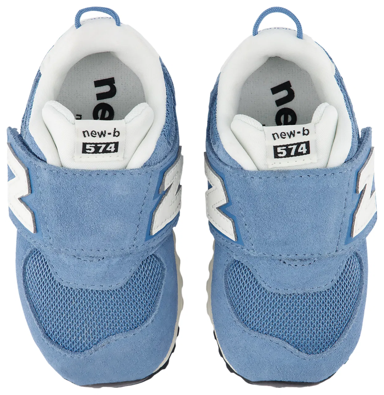 Детские кроссовки для мальчиков на липучке New Balance 574 NEW-B Hook & Loop, Heron Blue/Sea Salt — фото 4