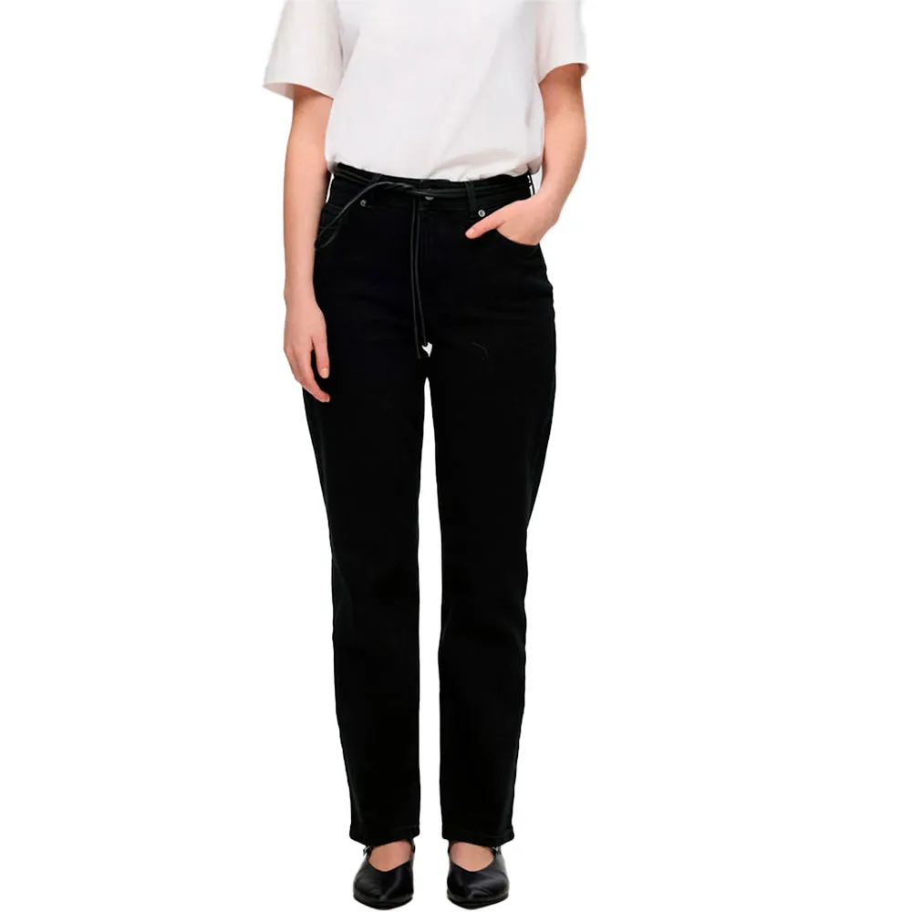 

Джинсы Selected Alice Straight Fit, черный