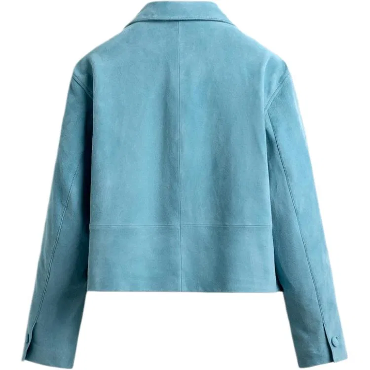 Мужская куртка из кожи с длинным рукавом x Disney Harry Lambert FW25 ZARA, Blue — фото 3