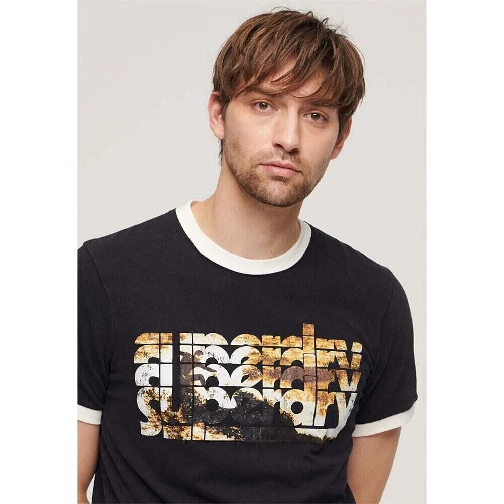 Мужская футболка с фотопринтом Photographic Logo Superdry, Schwarz — фото 4