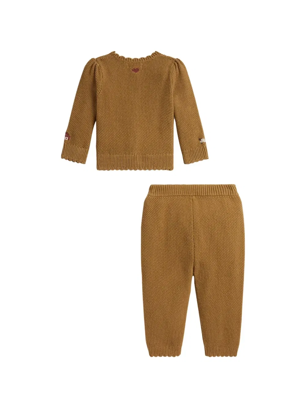 Спортивный костюм с вышивкой Polo Ralph Lauren Kids, бежевый — фото 2