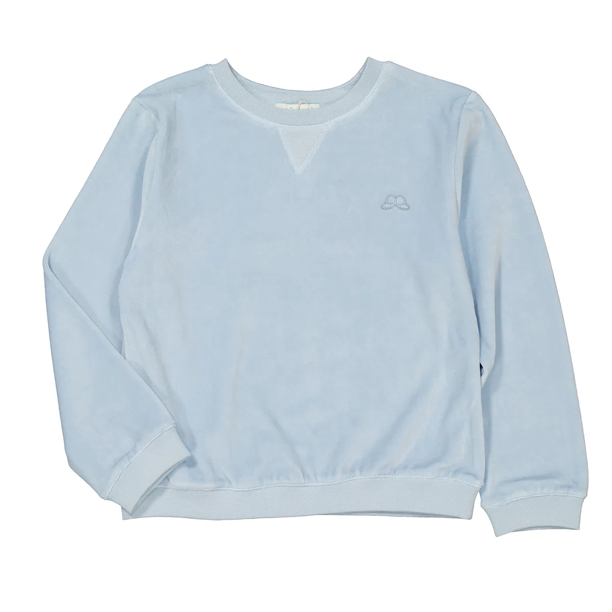Детский свитшот из велюра Kids Dusty Blue Velour Sweater Marie Chantal, Dusty Blue